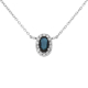 náhled Přívěsek z bílého zlata s diamanty a safírem na řetízku o délce 42 - 45cm