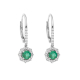 náhled Náušnice z bílého zlata s diamanty a smaragdy. Celková výška 2,30cm