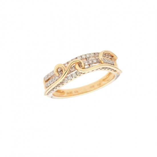 detail Prsten ze žlutého zlata s diamanty