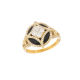 náhled Prsten ze žlutého zlata s diamanty a onyxem