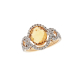 náhled Prsten ze žlutého zlata s citrínem a diamanty