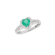 náhled Prsten z bílého zlata se smaragdem ve tvaru srdce a s diamanty