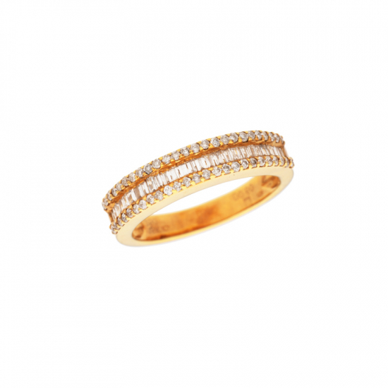 detail Prsten ze žlutého zlata s diamanty