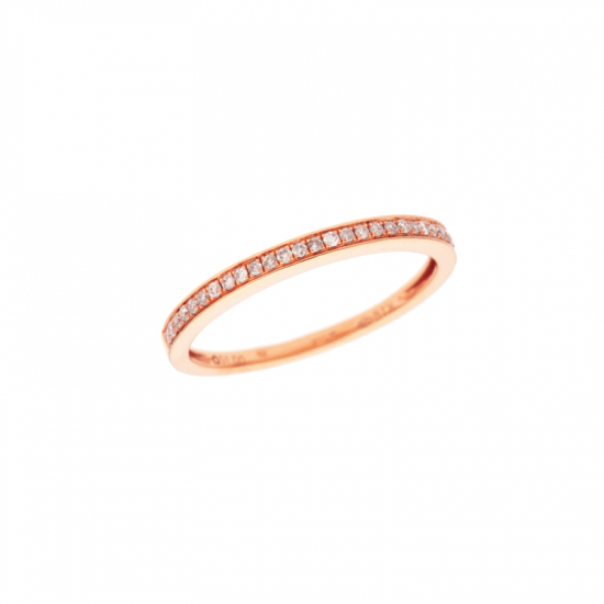 detail Prsten z růžového zlata s diamanty