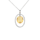 náhled Přívěsek z bílého zlata s citrínem a diamanty na řetízku o délce 44cm