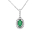 náhled Přívěsek z bílého zlata s diamanty a smaragdy na řetízku o délce 42 - 45cm